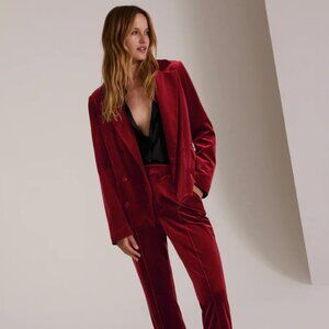 Favorite Daughter Amore Velvet Blazer in Maroon (Size 6)